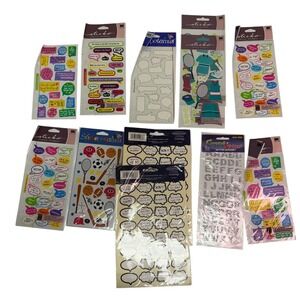 12 Pack Scrapbook Stickers Speech Bubbles Sassy Sports‎ Glitter